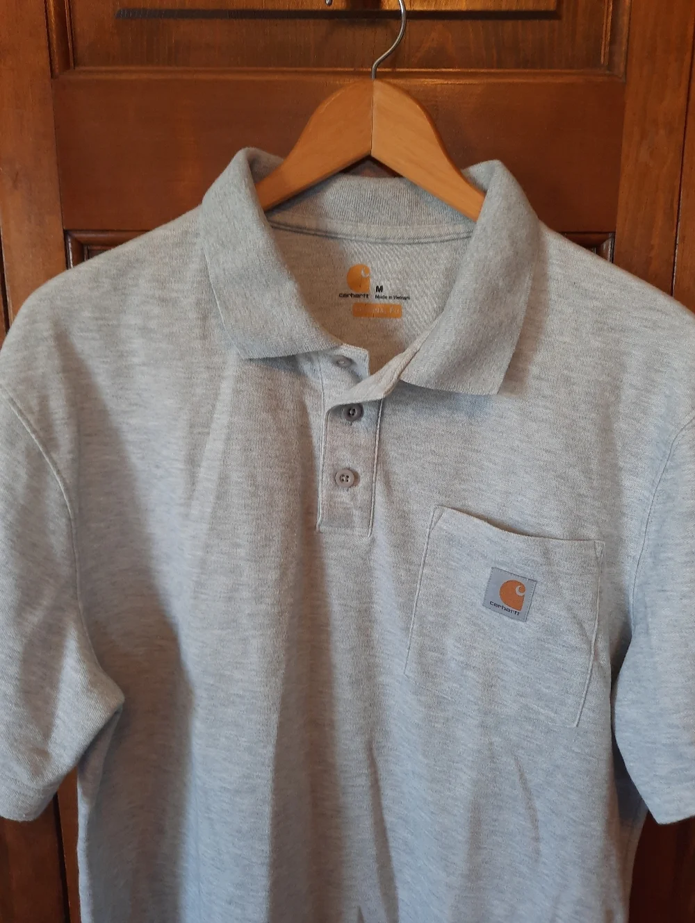 Carhartt Original Fit Heather Gray Short Sleeve Polo Shirt K570 HGY Size Medium - Picture 3 of 11